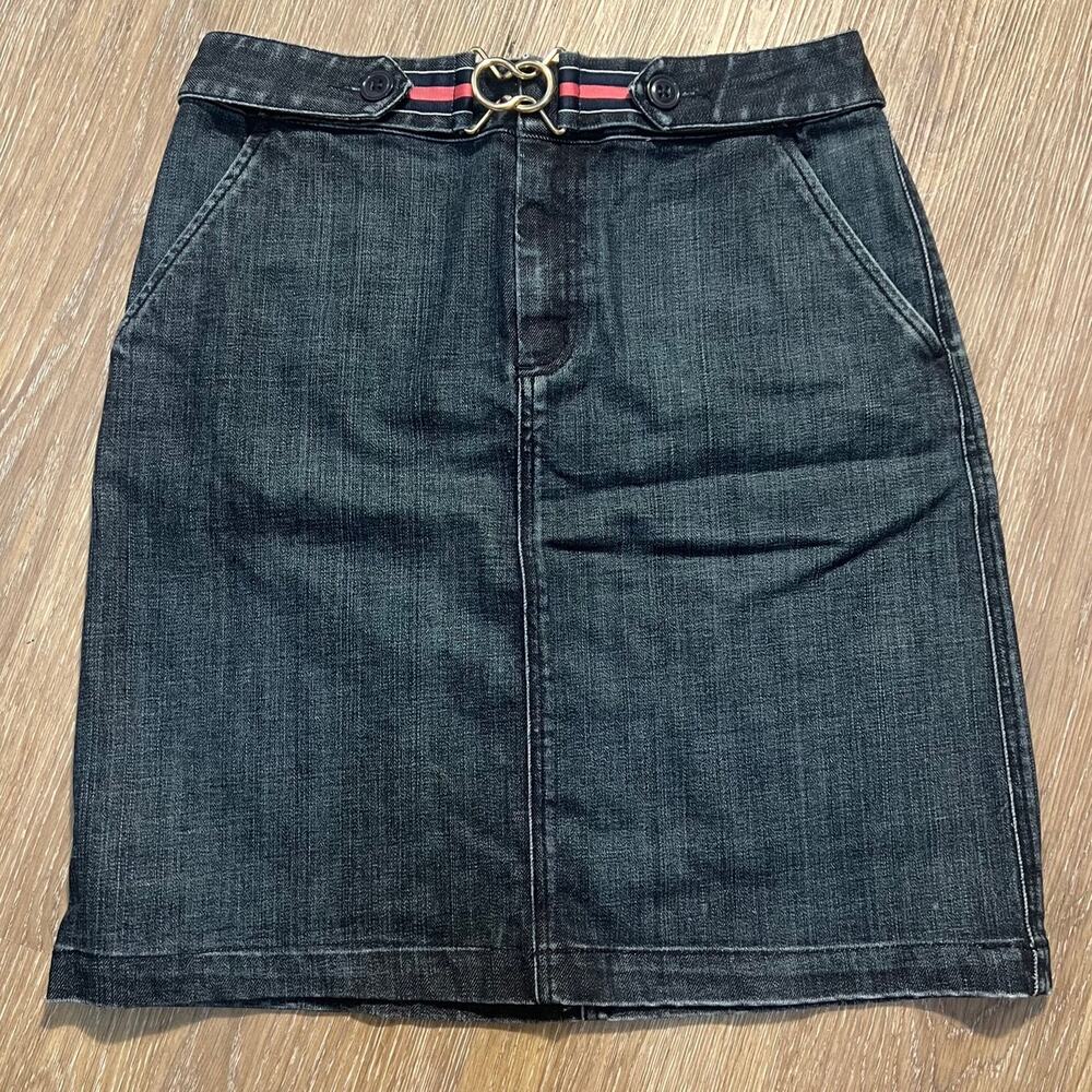 Y2K Talbots Denim Pencil Skirt Hook and Eye Clasp Womens Size 6